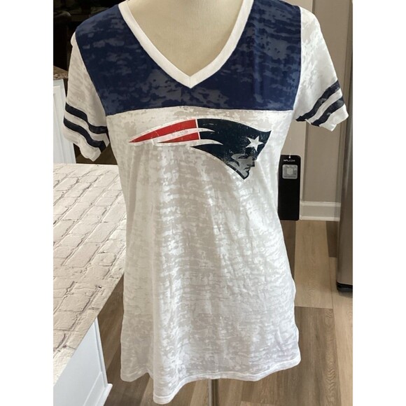 NFL Touch T-Shirt Women's Size XL White Navy New England Patriots Team Heather - Picture 1 of 7